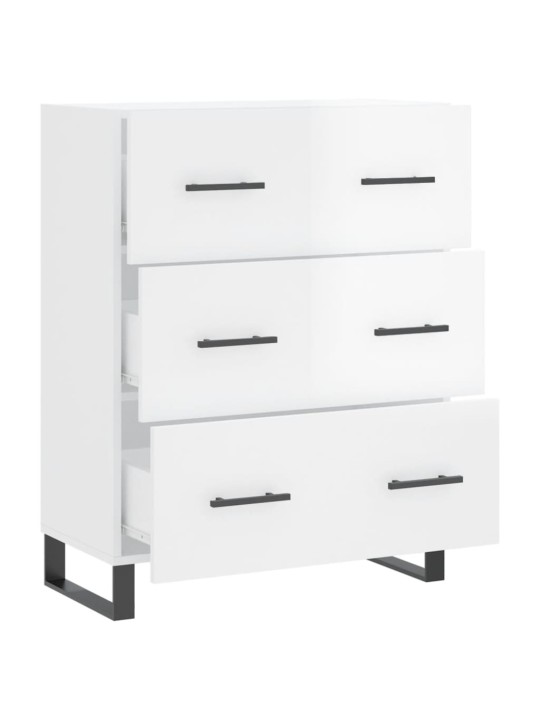 Příborník bílý s vysokým leskem 69,5x34x90 cm kompozitní dřevo