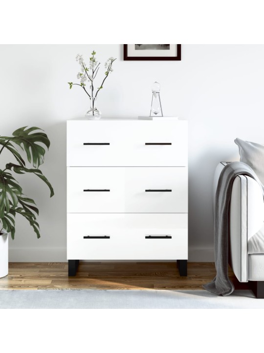 Příborník bílý s vysokým leskem 69,5x34x90 cm kompozitní dřevo