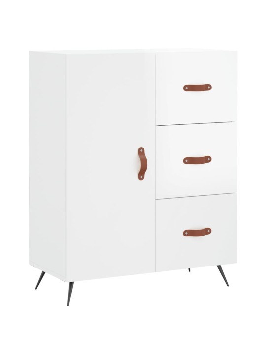 Příborník bílý s vysokým leskem 69,5x34x90 cm kompozitní dřevo