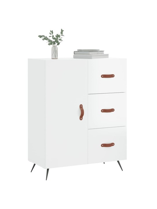 Příborník bílý s vysokým leskem 69,5x34x90 cm kompozitní dřevo