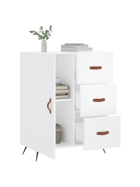 Příborník bílý s vysokým leskem 69,5x34x90 cm kompozitní dřevo