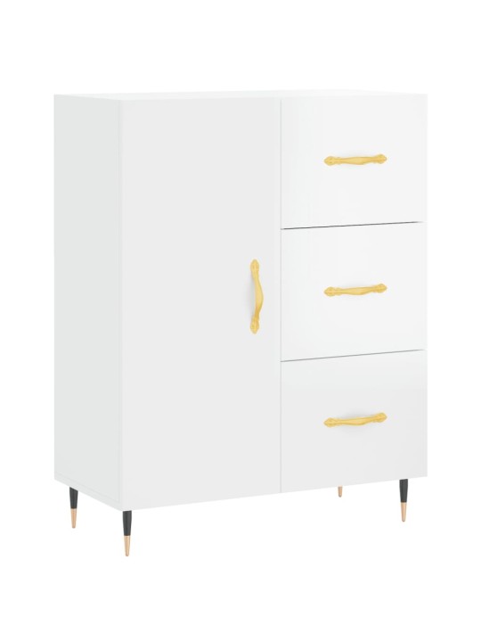 Příborník bílý s vysokým leskem 69,5x34x90 cm kompozitní dřevo