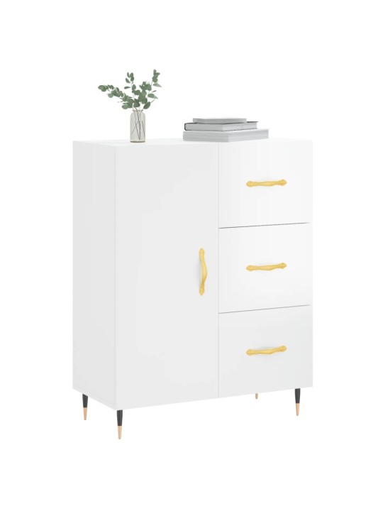 Příborník bílý s vysokým leskem 69,5x34x90 cm kompozitní dřevo
