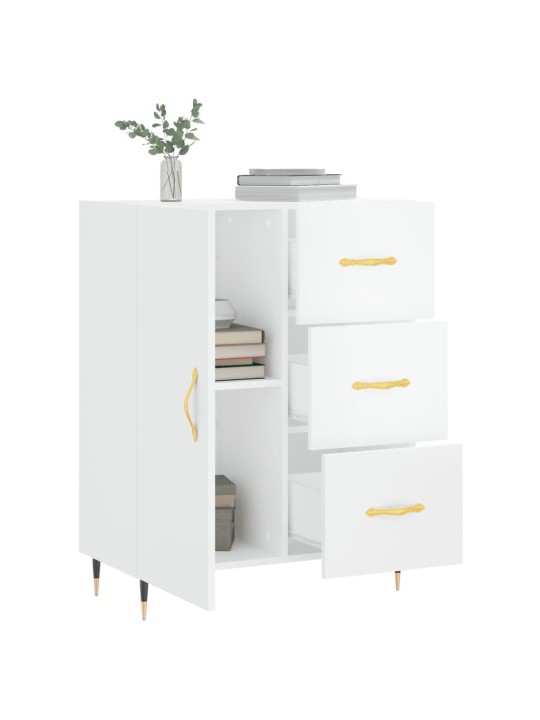Příborník bílý s vysokým leskem 69,5x34x90 cm kompozitní dřevo