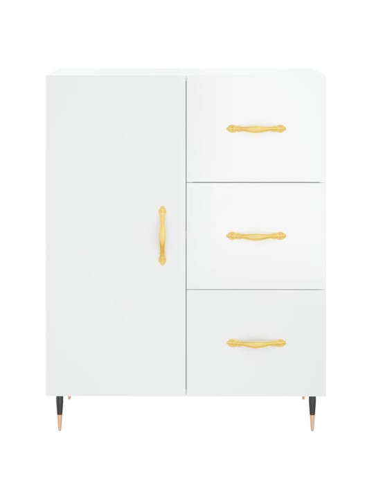 Příborník bílý s vysokým leskem 69,5x34x90 cm kompozitní dřevo