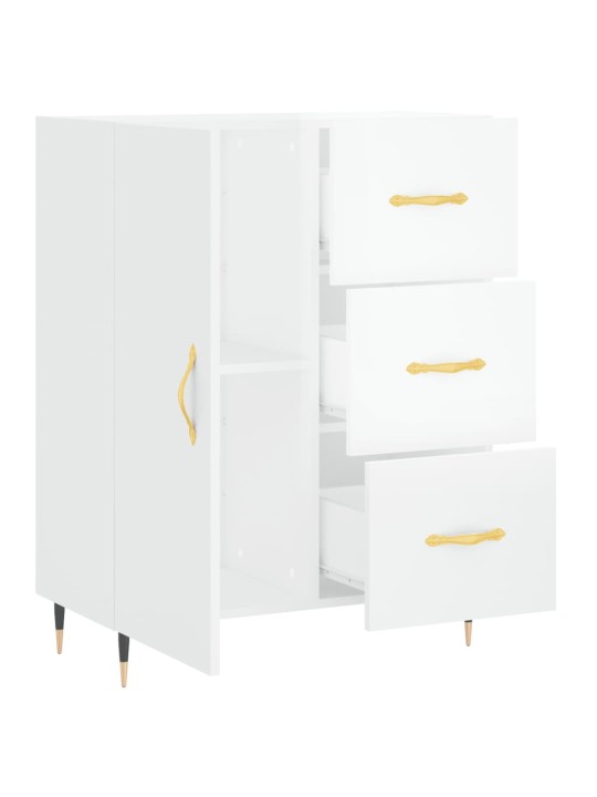 Příborník bílý s vysokým leskem 69,5x34x90 cm kompozitní dřevo