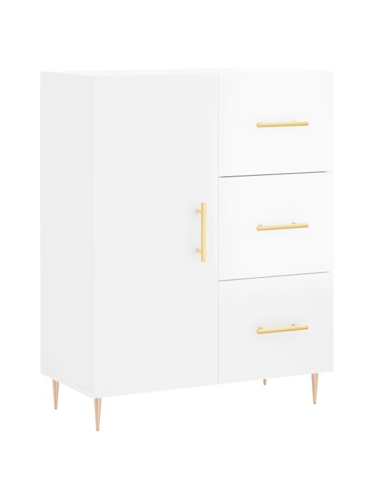 Příborník bílý s vysokým leskem 69,5x34x90 cm kompozitní dřevo