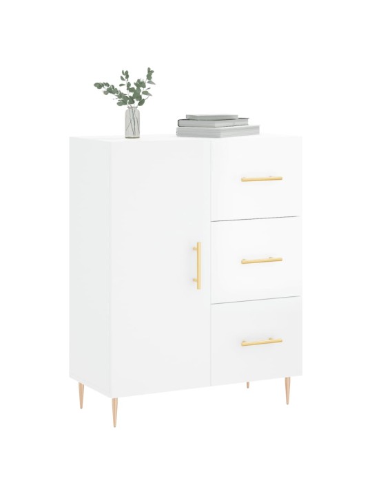 Příborník bílý s vysokým leskem 69,5x34x90 cm kompozitní dřevo