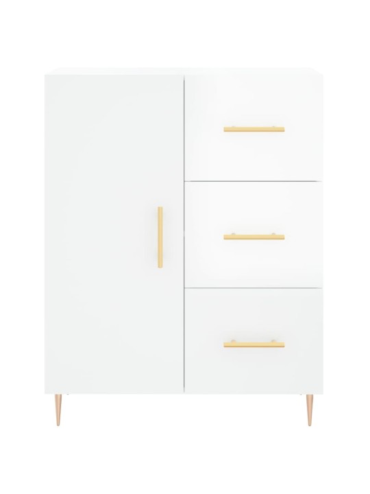 Příborník bílý s vysokým leskem 69,5x34x90 cm kompozitní dřevo