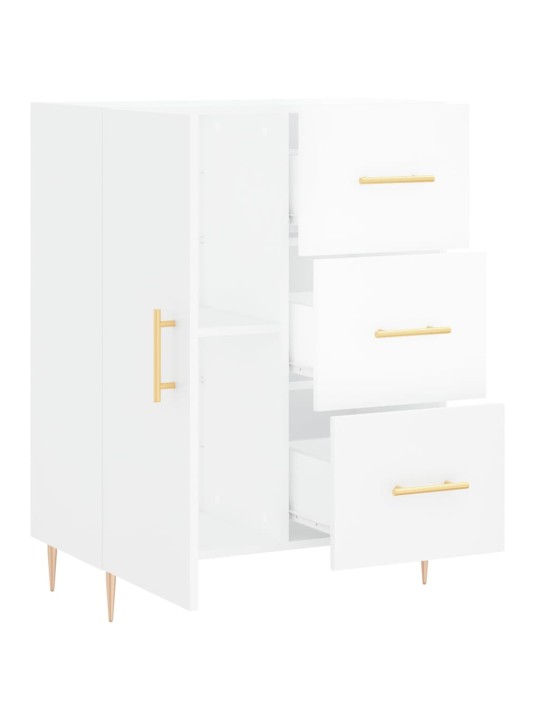 Příborník bílý s vysokým leskem 69,5x34x90 cm kompozitní dřevo