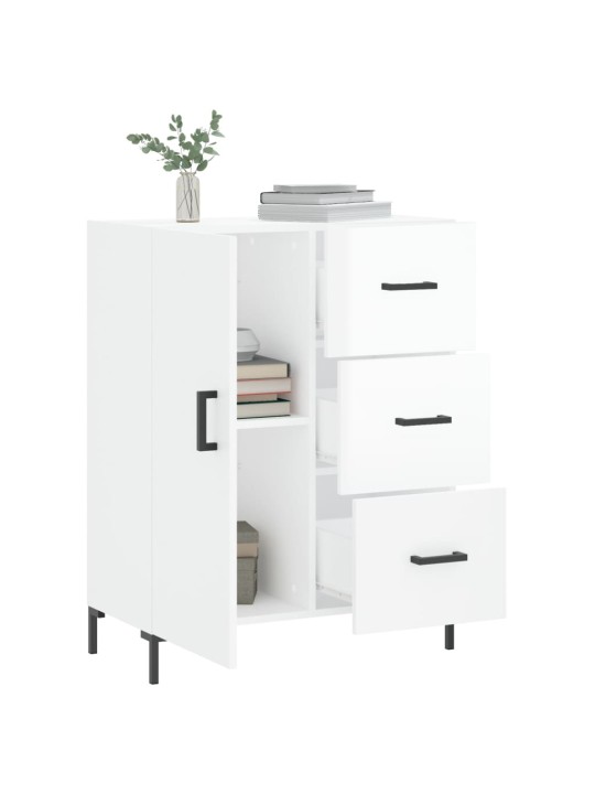 Příborník bílý s vysokým leskem 69,5x34x90 cm kompozitní dřevo
