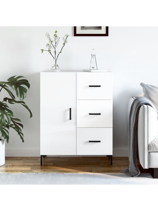 Příborník bílý s vysokým leskem 69,5x34x90 cm kompozitní dřevo
