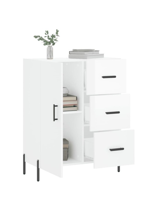 Příborník bílý s vysokým leskem 69,5x34x90 cm kompozitní dřevo