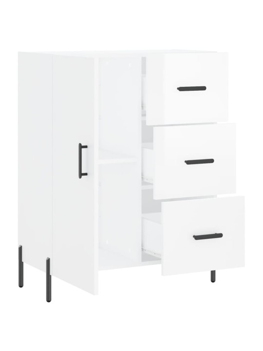 Příborník bílý s vysokým leskem 69,5x34x90 cm kompozitní dřevo
