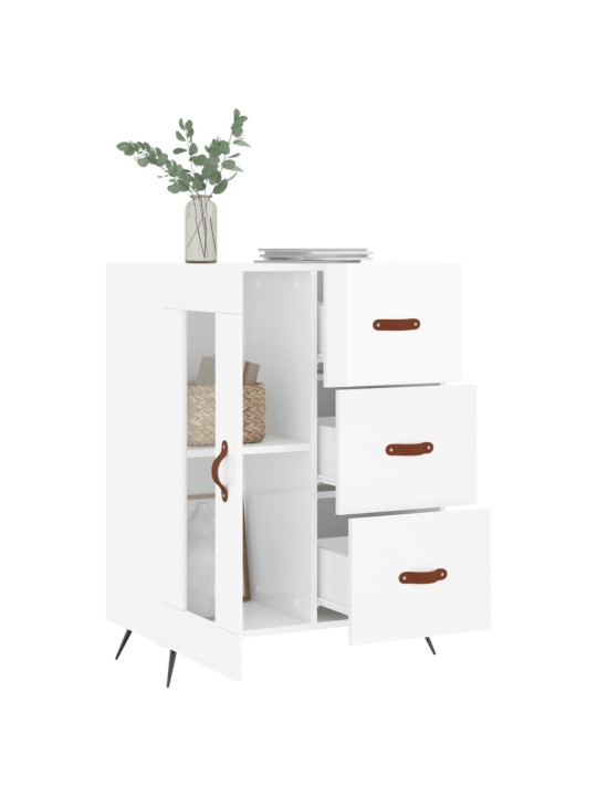 Příborník bílý s vysokým leskem 69,5x34x90 cm kompozitní dřevo