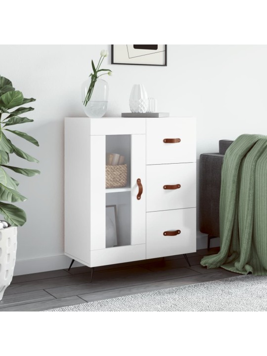 Příborník bílý s vysokým leskem 69,5x34x90 cm kompozitní dřevo