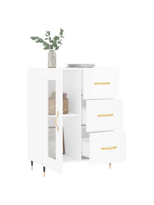 Příborník bílý s vysokým leskem 69,5x34x90 cm kompozitní dřevo