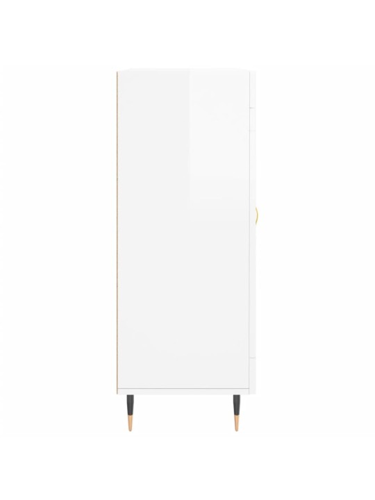 Příborník bílý s vysokým leskem 69,5x34x90 cm kompozitní dřevo
