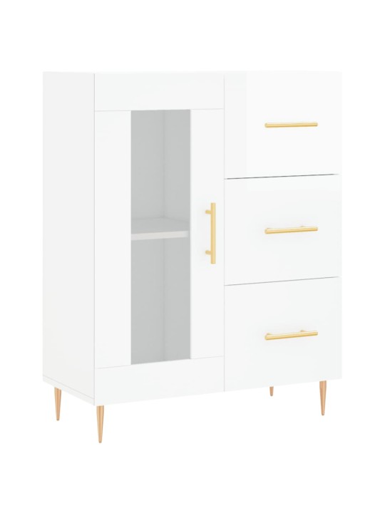 Příborník bílý s vysokým leskem 69,5x34x90 cm kompozitní dřevo