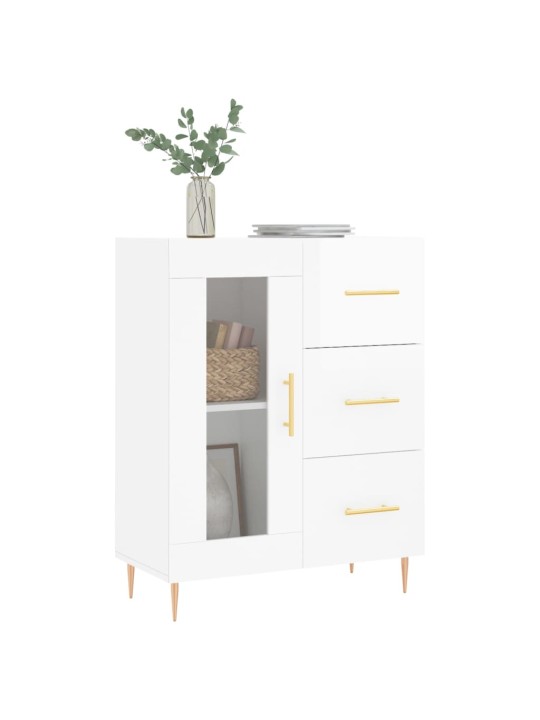 Příborník bílý s vysokým leskem 69,5x34x90 cm kompozitní dřevo