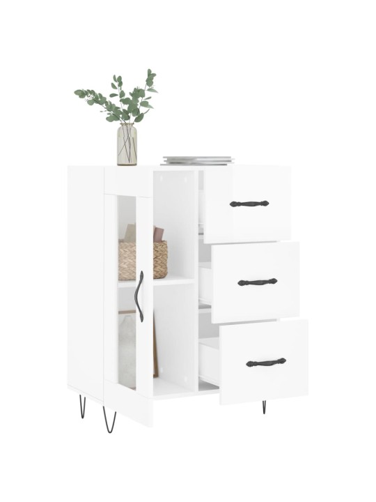 Příborník bílý s vysokým leskem 69,5x34x90 cm kompozitní dřevo