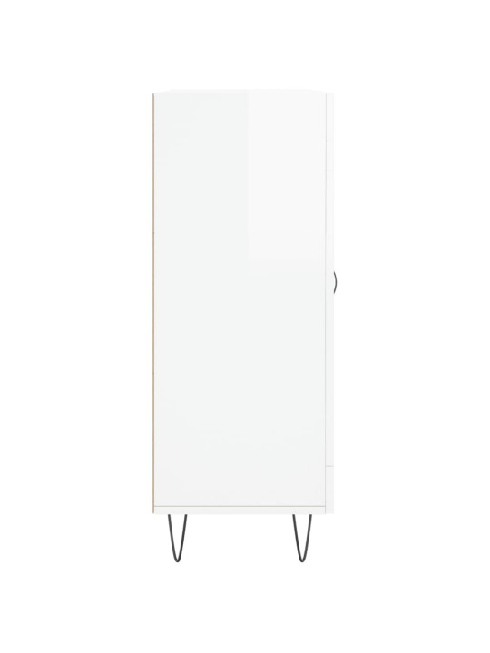Příborník bílý s vysokým leskem 69,5x34x90 cm kompozitní dřevo