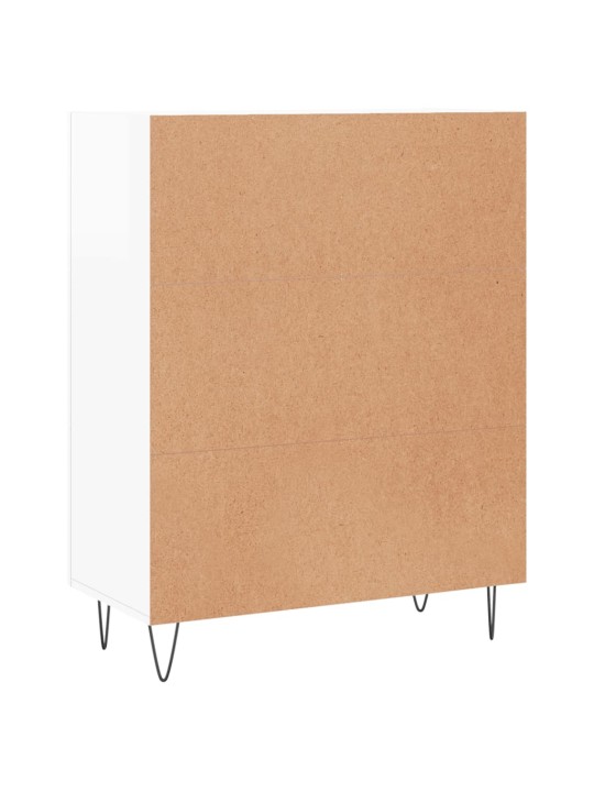 Příborník bílý s vysokým leskem 69,5x34x90 cm kompozitní dřevo