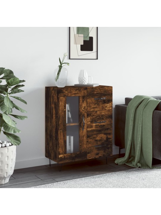 Příborník kouřový dub 69,5 x 34 x 90 cm kompozitní dřevo