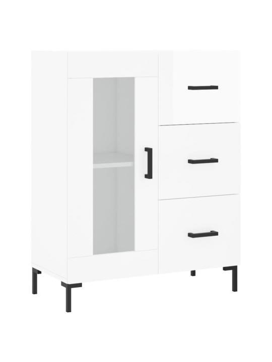 Příborník bílý s vysokým leskem 69,5x34x90 cm kompozitní dřevo