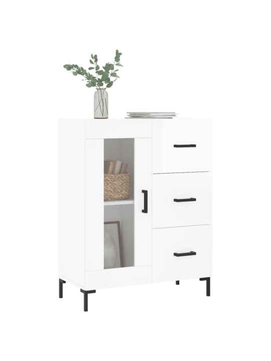 Příborník bílý s vysokým leskem 69,5x34x90 cm kompozitní dřevo