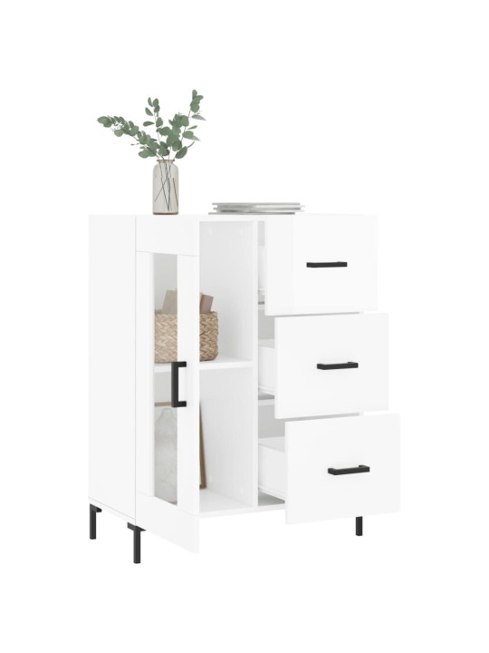 Příborník bílý s vysokým leskem 69,5x34x90 cm kompozitní dřevo