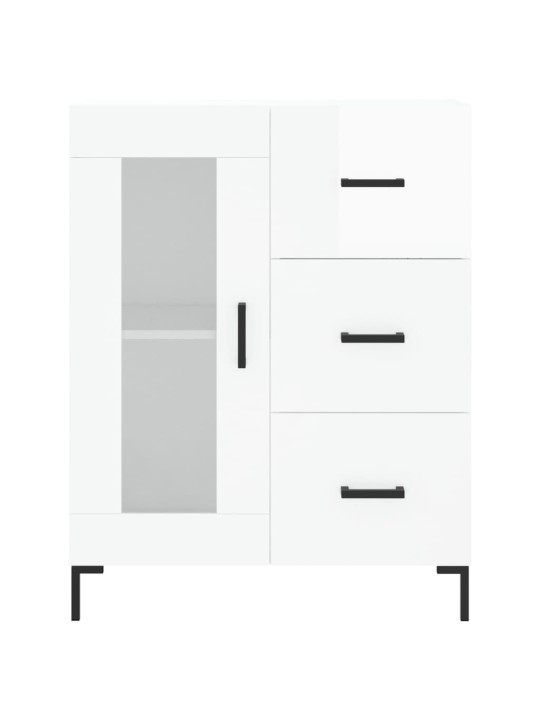 Příborník bílý s vysokým leskem 69,5x34x90 cm kompozitní dřevo