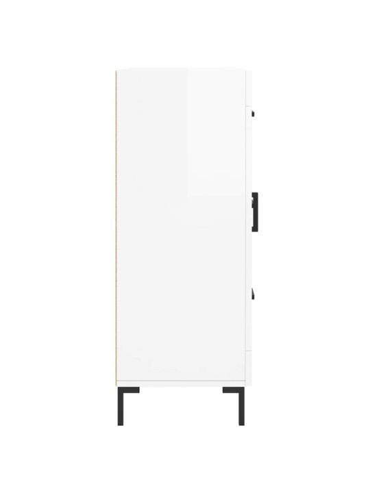 Příborník bílý s vysokým leskem 69,5x34x90 cm kompozitní dřevo