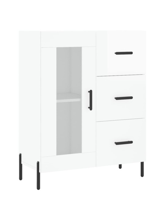 Příborník bílý s vysokým leskem 69,5x34x90 cm kompozitní dřevo