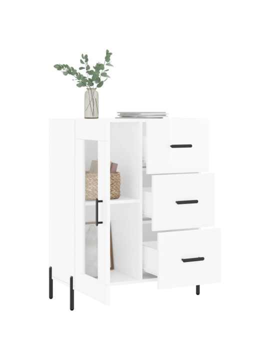 Příborník bílý s vysokým leskem 69,5x34x90 cm kompozitní dřevo