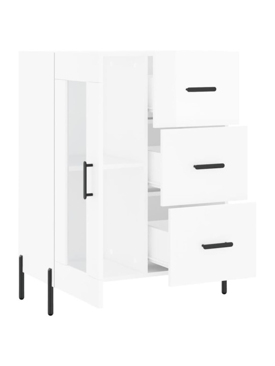 Příborník bílý s vysokým leskem 69,5x34x90 cm kompozitní dřevo