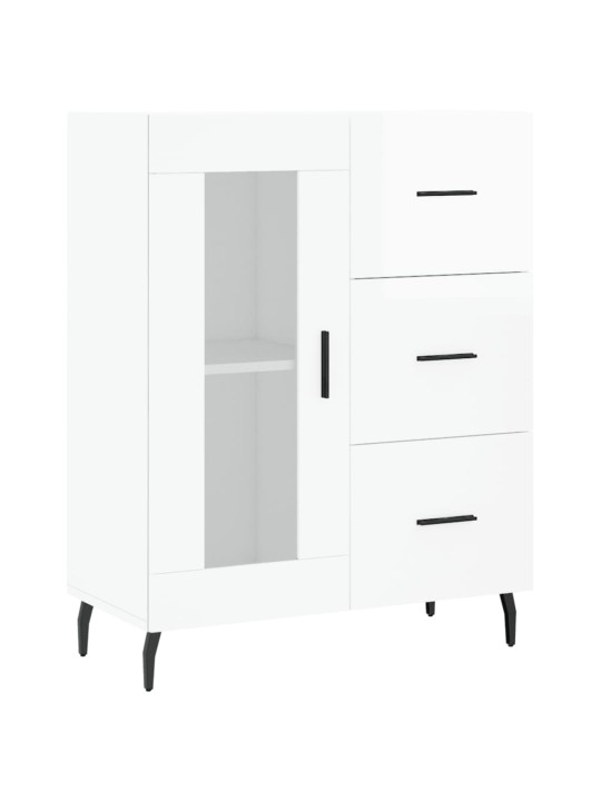 Příborník bílý s vysokým leskem 69,5x34x90 cm kompozitní dřevo