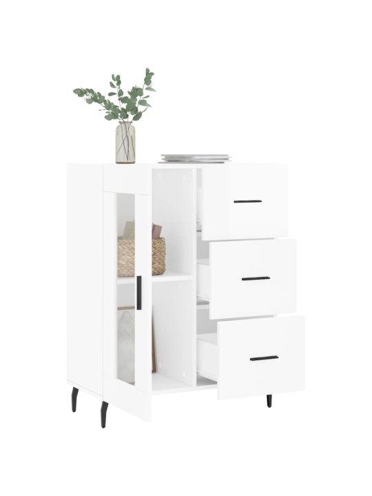 Příborník bílý s vysokým leskem 69,5x34x90 cm kompozitní dřevo