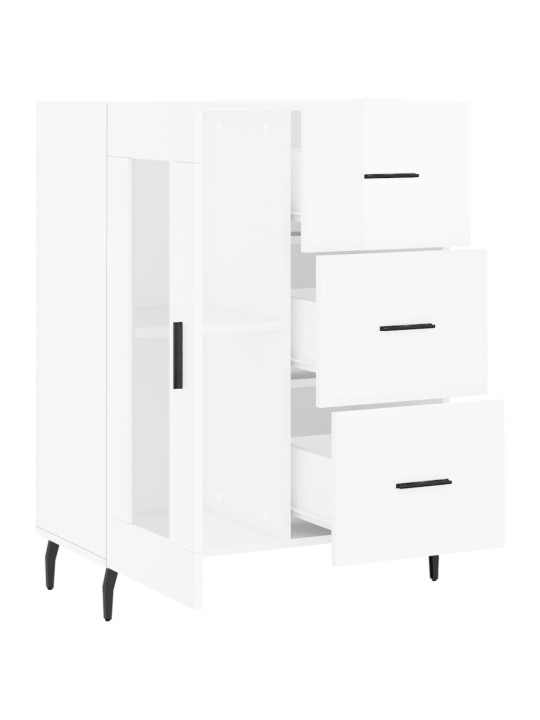 Příborník bílý s vysokým leskem 69,5x34x90 cm kompozitní dřevo