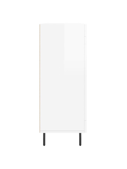 Příborník bílý s vysokým leskem 69,5x34x90 cm kompozitní dřevo