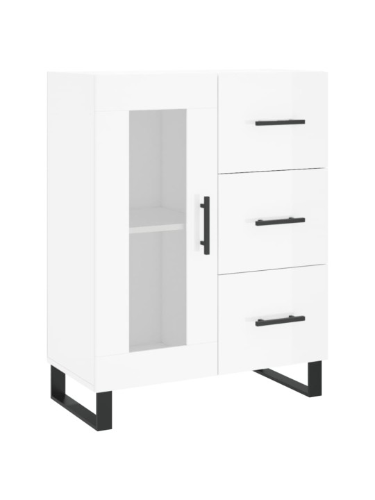 Příborník bílý s vysokým leskem 69,5x34x90 cm kompozitní dřevo