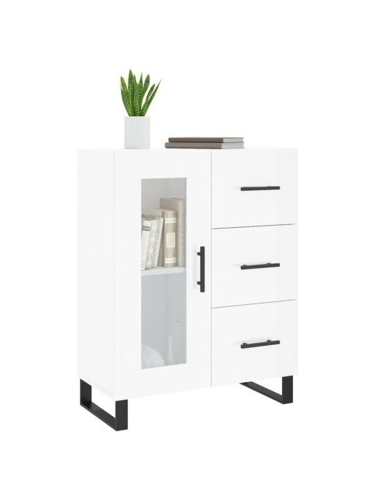 Příborník bílý s vysokým leskem 69,5x34x90 cm kompozitní dřevo