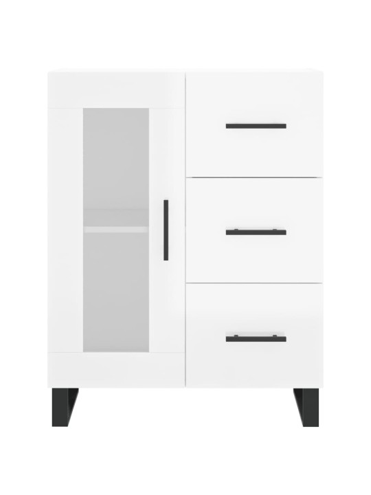 Příborník bílý s vysokým leskem 69,5x34x90 cm kompozitní dřevo