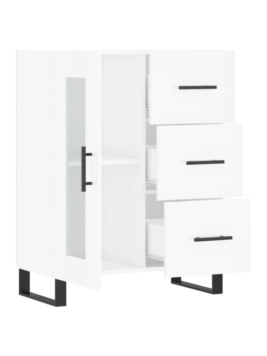 Příborník bílý s vysokým leskem 69,5x34x90 cm kompozitní dřevo