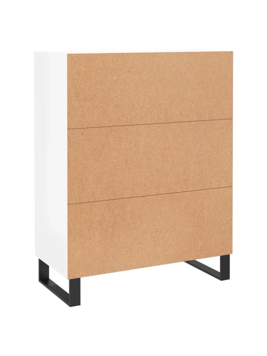 Příborník bílý s vysokým leskem 69,5x34x90 cm kompozitní dřevo