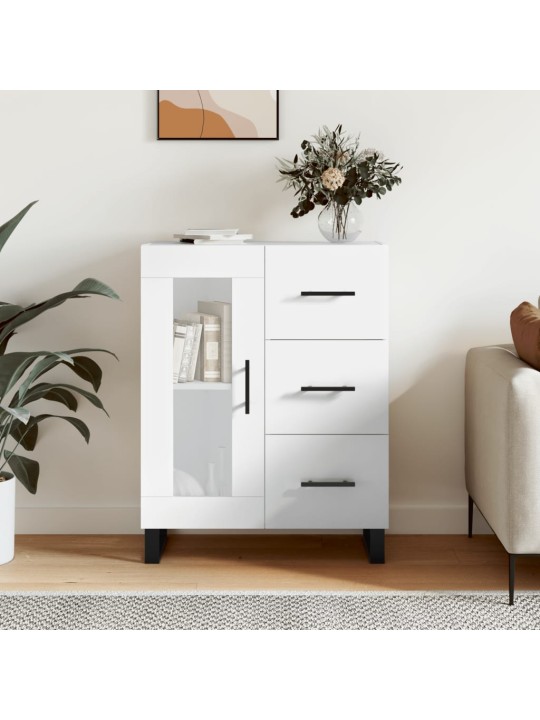 Příborník bílý s vysokým leskem 69,5x34x90 cm kompozitní dřevo