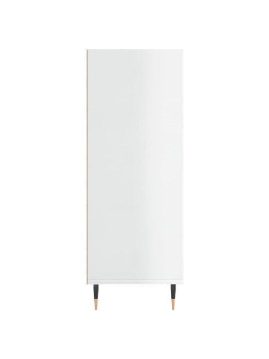 Knihovna bílá s vysokým leskem 69,5x32,5x90 cm kompozitní dřevo