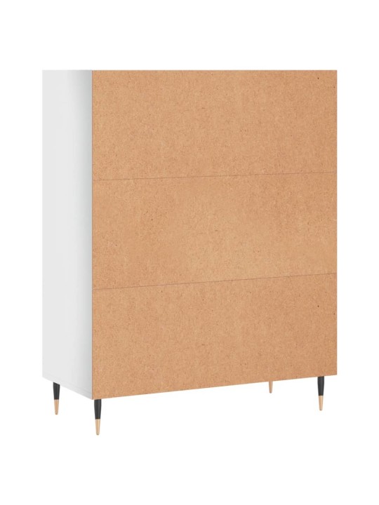 Knihovna bílá s vysokým leskem 69,5x32,5x90 cm kompozitní dřevo