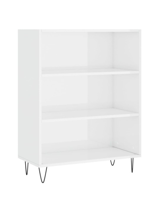 Knihovna bílá s vysokým leskem 69,5x32,5x90 cm kompozitní dřevo