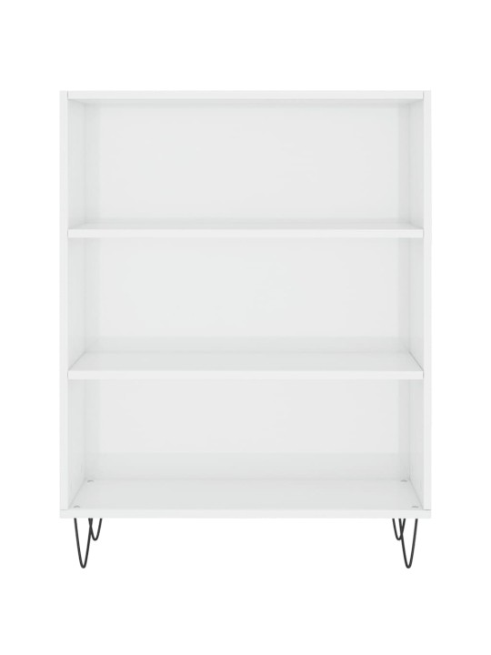 Knihovna bílá s vysokým leskem 69,5x32,5x90 cm kompozitní dřevo
